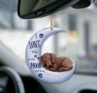 Dachshund moon back dachshund lover dog moms two sided ornament - Thegiftio UK