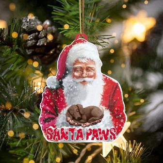 Dachshund-Santa Paws-Two Sided Ornament - Thegiftio UK