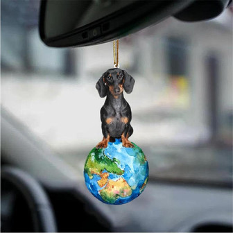 Dachshund2-Around My Dog-Two Sided Ornament - Thegiftio UK