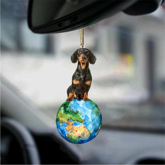Dachshund3-Around My Dog-Two Sided Ornament - Thegiftio UK