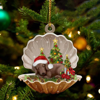 Dachshund3-Sleeping Pearl in Christmas Two Sided Ornament - Thegiftio UK