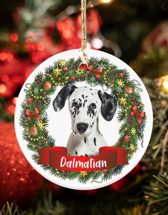 Dalmatian-Noel Circle-Two Sided Ornament - Thegiftio UK
