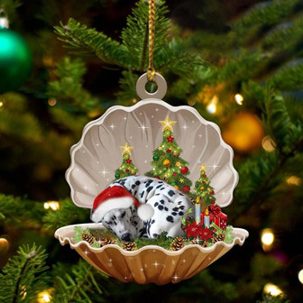 Dalmatian-Sleeping Pearl in Christmas Two Sided Ornament - Thegiftio UK