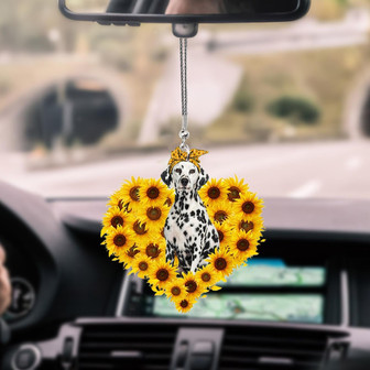 Dalmatian-Sunflower Heart gift Car Ornament - Thegiftio