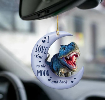 Dinosaur moon back Dinosaur lover two sided ornament - Thegiftio UK