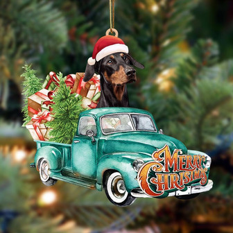 Doberman-Green Truck Hanging Ornament - Thegiftio UK
