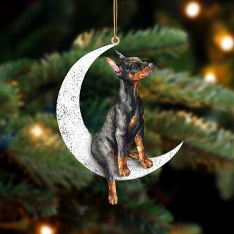 Doberman Pinscher-Sit On The Moon-Two Sided Ornament - Thegiftio UK