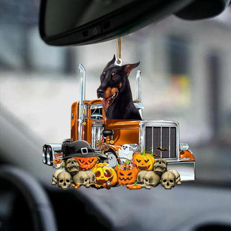Doberman-Pumpkin & Truck Car Hanging Ornament - Thegiftio UK