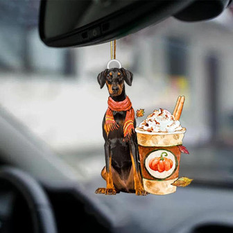 Doberman-Pumpkin Spice Kinda-Two Sided Ornament - Thegiftio UK