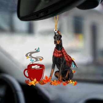Dobermann 1-Fall Chocolate-Two Sided Ornament - Thegiftio UK
