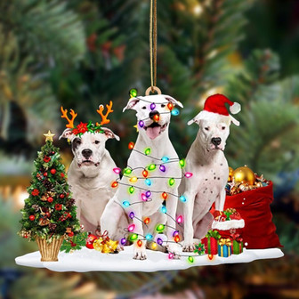 Dogo Argentino-Christmas Dog Friends Hanging Ornament - Thegiftio UK
