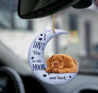 Dogue de Bordeaux moon back gift for Dogue de Bordeaux lover two sided ornament - Thegiftio