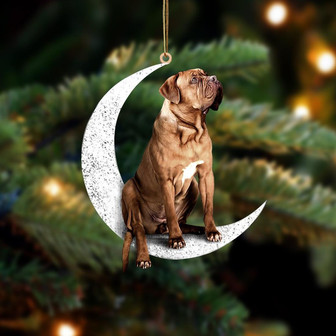 Dogue de Bordeaux-Sit On The Moon-Two Sided Ornament - Thegiftio UK