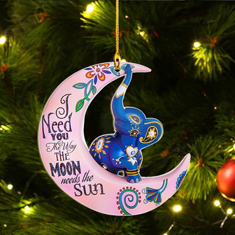 Elephant moon sun elephant lovers two sided ornament - Thegiftio UK