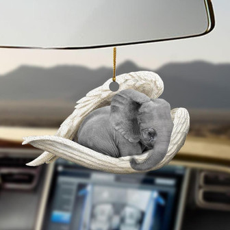 Elephant sleeping angel elephant lovers ornament - Thegiftio UK