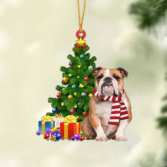 English Bulldog 1-Christmas Star Hanging Ornament - Thegiftio UK