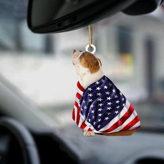 English Bulldog American Patriot Flag Two Sided Ornament - Thegiftio