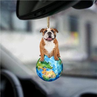 English Bulldog-Around My Dog-Two Sided Ornament - Thegiftio UK