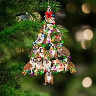 English Bulldog-Christmas Tree Lights-Two Sided Ornament - Thegiftio UK