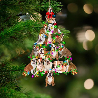 English Bulldog-Christmas Tree Lights-Two Sided Ornament - Thegiftio