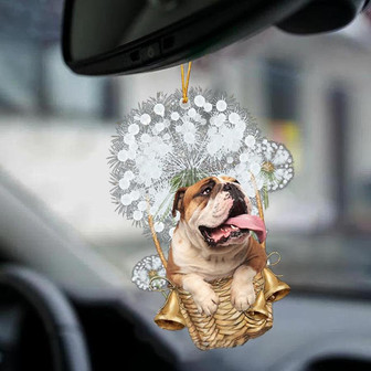 English Bulldog-Dandelion-Two Sided Ornament - Thegiftio UK