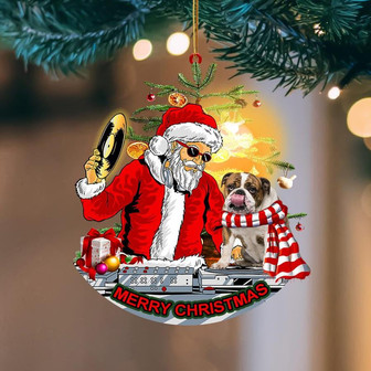 English Bulldog2-Christmas Party-Two Sided Ornament - Thegiftio UK
