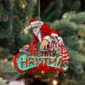 English Bulldog2-Christmas Rock Two Sided Ornament - Thegiftio UK