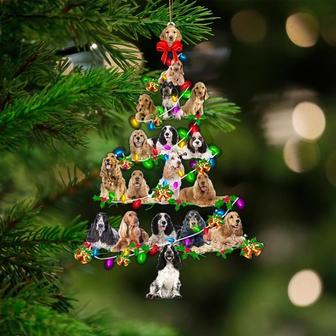 English Cocker Spaniel-Christmas Tree Lights-Two Sided Ornament - Thegiftio UK