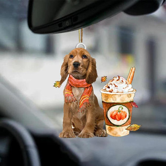 English Cocker Spaniel-Pumpkin Spice Kinda-Two Sided Ornament - Thegiftio UK