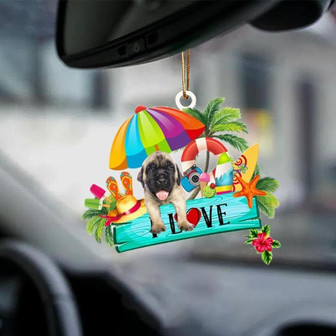 English Mastiff-I Love Summer-Two Sided Ornament - Thegiftio UK
