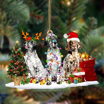 English Setter-Christmas Dog Friends Hanging Ornament - Thegiftio UK