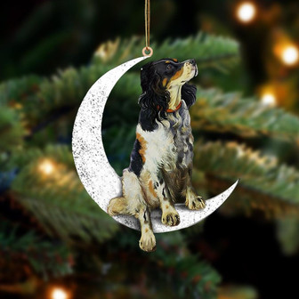 English Setter-Sit On The Moon-Two Sided Ornament - Thegiftio UK
