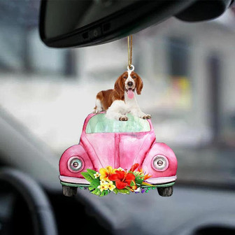 English Springer Spaniel 2-Pink Hippie Car-Two Sided Ornament - Thegiftio UK
