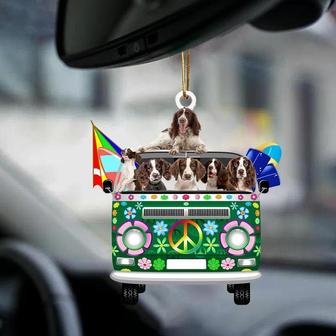 English Springer Spaniel-Green Hippie Van-Two Sided Ornament - Thegiftio UK