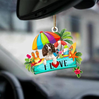 English Springer Spaniel-I Love Summer-Two Sided Ornament - Thegiftio UK