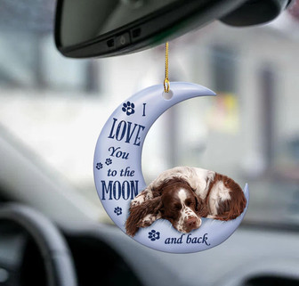 English Springer Spaniel moon back English Springer Spaniel lover dog moms two sided ornament - Thegiftio UK