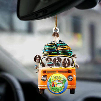 English Springer Spaniel-Orange Hippie Van-Two Sided Ornament - Thegiftio UK