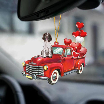 English Springer Spaniel-Red Sports car-Two Sided Ornament - Thegiftio UK