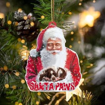English Springer Spaniel-Santa Paws-Two Sided Ornament - Thegiftio UK