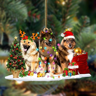 Eurasier-Christmas Dog Friends Hanging Ornament - Thegiftio UK