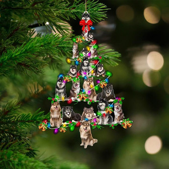 Finnish Lapphund-Christmas Tree Lights-Two Sided Ornament - Thegiftio UK