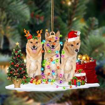 Finnish Spitz-Christmas Dog Friends Hanging Ornament - Thegiftio UK