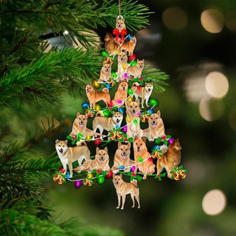 Finnish Spitz-Christmas Tree Lights-Two Sided Ornament - Thegiftio UK