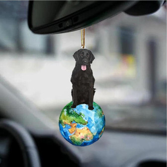 Flat Coated-Around My Dog-Two Sided Ornament - Thegiftio UK