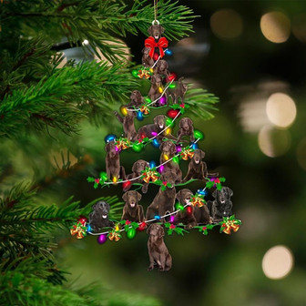 Flat Coated Retriever-Christmas Tree Lights-Two Sided Ornament - Thegiftio UK
