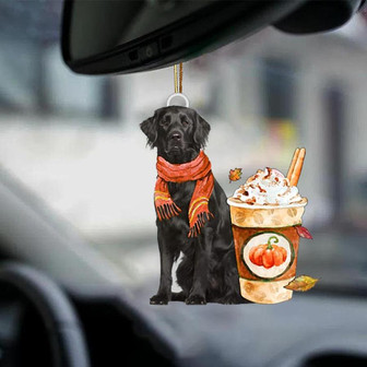 Flat coated Retriever-Pumpkin Spice Kinda-Two Sided Ornament - Thegiftio UK