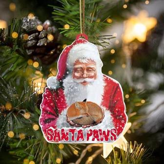 Fox-Santa Paws-Two Sided Ornament - Thegiftio UK