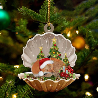 Fox3-Sleeping Pearl in Christmas Two Sided Ornament - Thegiftio UK