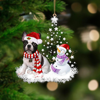 French Bulldog 2-Star Tree Hanging Ornament - Thegiftio UK