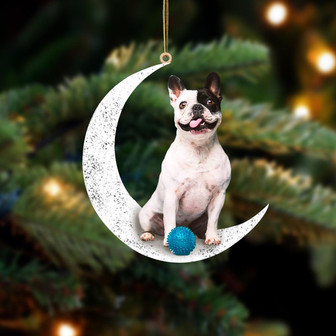 French Bulldog 3-Sit On The Moon-Two Sided Ornament - Thegiftio UK